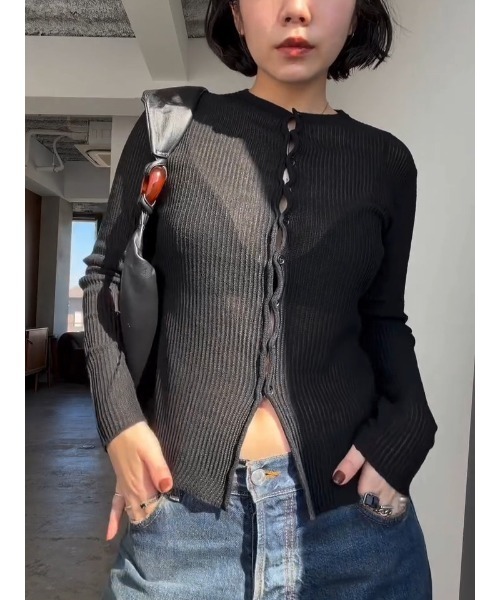 RIM.ARK ニット セーター 入学式 Sheer rib spring knit シアーリブ