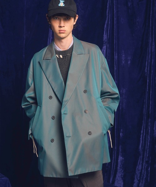 テーラードジャケット　ライトブルー　メッシュ　メゾンスペシャル MAISON SPECIAL（メゾンスペシャル） テーラードジャケット 0 ブルー