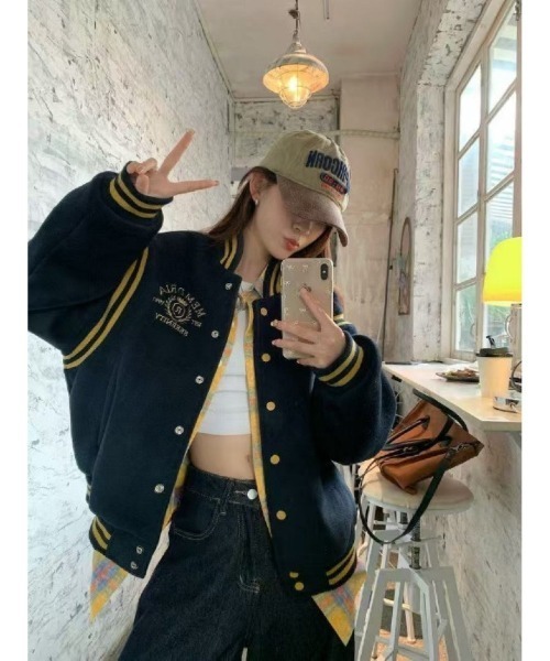 スタジャン ライン入り スタジャン レディース : ZOZOTOWN Yahoo!店