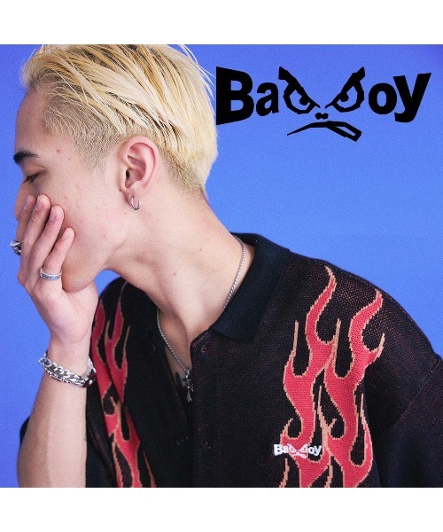 「BAD BOY」 ニットカーディガン M ブラック メンズ_画像4