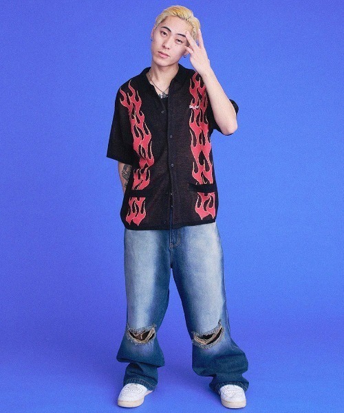 「BAD BOY」 ニットカーディガン M ブラック メンズ_画像6