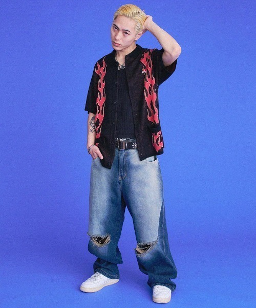 「BAD BOY」 ニットカーディガン M ブラック メンズ_画像7