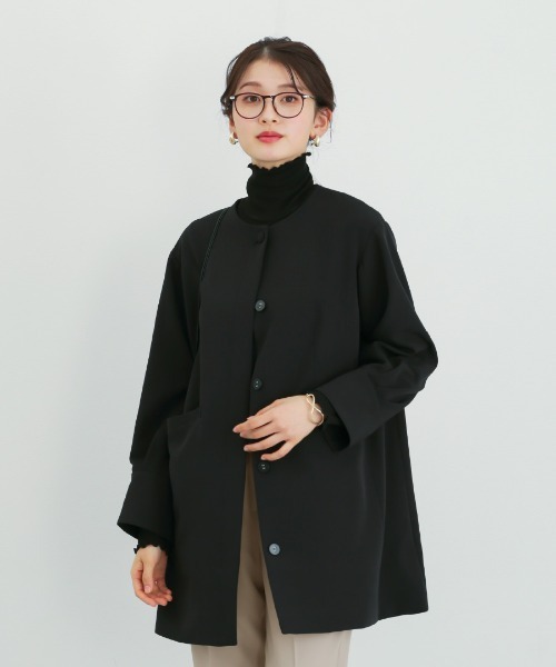 美品✨マーリエルカセット ビジュー　ノーカラーコート ブラック 13号 卒業式 ノーカラーコート コート 入学式 卒業式 レディース : ZOZOTOWN Yahoo