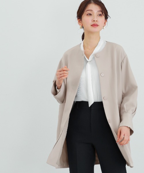 新品　ヤマダヤ　福袋　ノーカラーコート　ベージュ　卒業式　入学式　アーガ ノーカラーコート コート 入学式 卒業式 レディース : ZOZOTOWN Yahoo