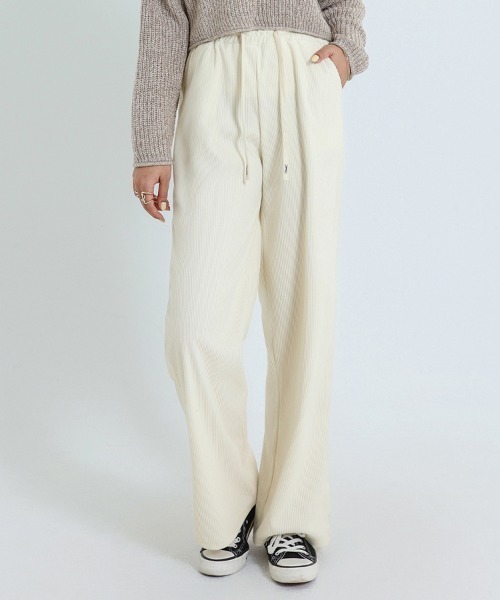 パンツ 裏起毛コーデュロイワイドパンツ レディース : ZOZOTOWN Yahoo