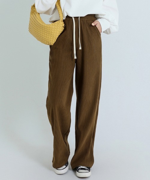 パンツ 裏起毛コーデュロイワイドパンツ レディース : ZOZOTOWN Yahoo