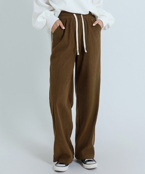 パンツ 裏起毛コーデュロイワイドパンツ レディース : ZOZOTOWN Yahoo