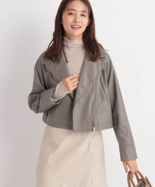 「Andemiu」 ライダースジャケット FREE ブラック レディース_画像2