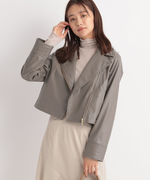 「Andemiu」 ライダースジャケット FREE ブラック レディース_画像3