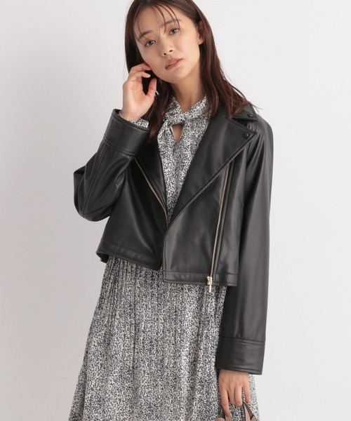 「Andemiu」 ライダースジャケット FREE ブラック レディース_画像6