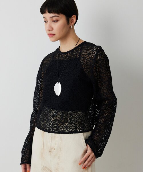 THE PAUSE ブラウス シャツ 「THE PAUSE」ボタニカルレースブラウス