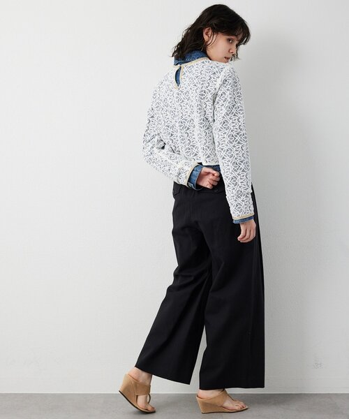 THE PAUSE ブラウス シャツ 「THE PAUSE」ボタニカルレースブラウス