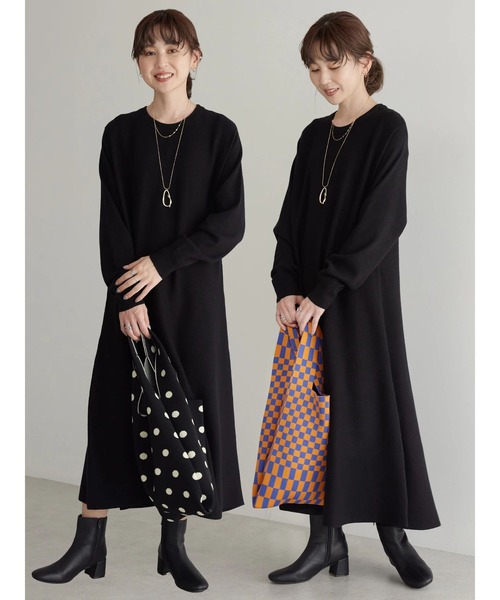 「AMERICAN HOLIC」 ニットワンピース M チャコールグレー レディース_画像2