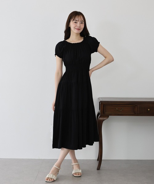 「BLUEEAST」 半袖ワンピース MEDIUM ベージュ レディース_画像3