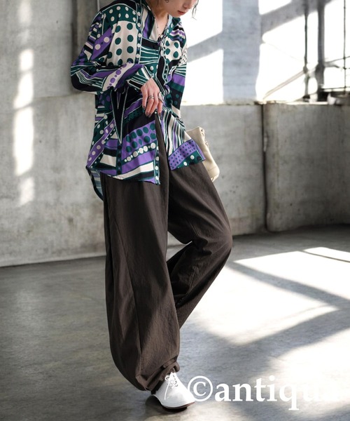 「antiqua」 長袖シャツ ONESIZE ブラック レディース_画像2