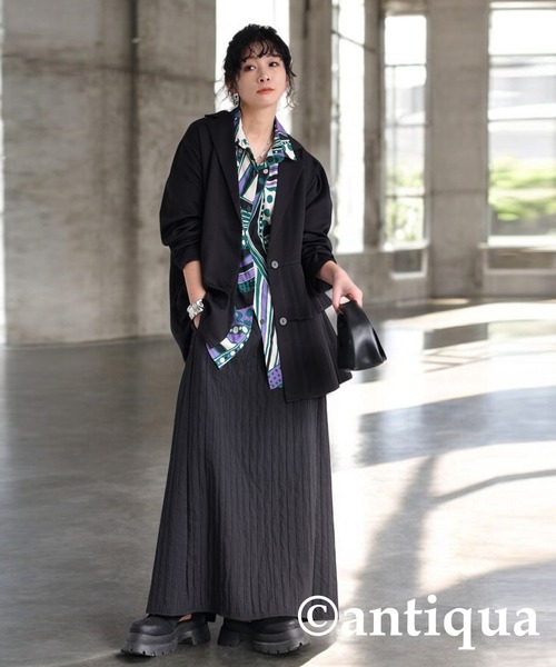 「antiqua」 長袖シャツ ONESIZE ブラック レディース_画像5