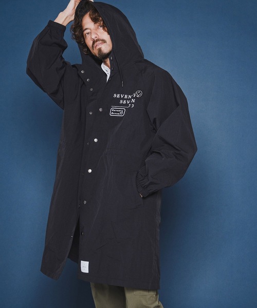 seventy seven コート ジャケット mj11347-nylon long hoodie coat