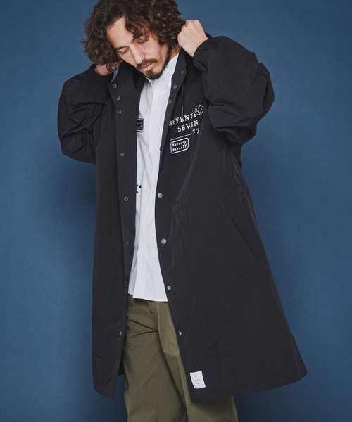 seventy seven コート ジャケット mj11347-nylon long hoodie coat