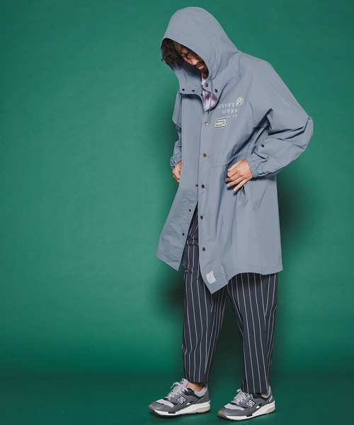 seventy seven コート ジャケット mj11347-nylon long hoodie coat