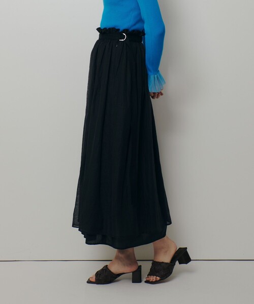 allureville黒プリーツ ロングスカート　タグ付 セール】 ハイウエストプリーツスカート （ロング・マキシ丈スカート