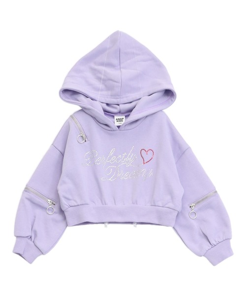 ANAP kids（アナップキッズ） ラインストーンロゴマルチジップデザイン