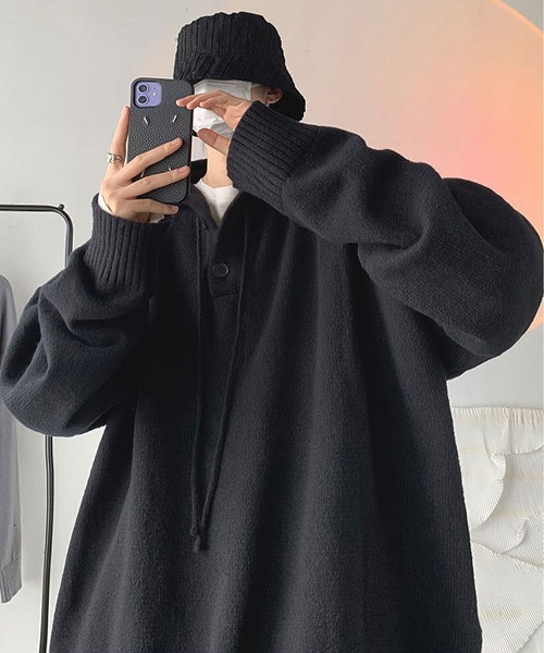 「BLANC FICELLE」 長袖ニット X-LARGE ブラック メンズ_画像2