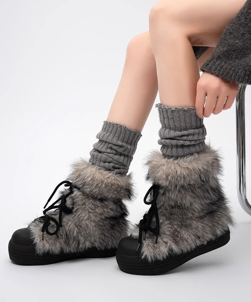 「MEMECLE」 ハイカットスニーカー S ブラウン レディース_画像3