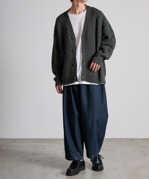 「Anchor Smith」 ニットカーディガン M ブラウン メンズ_画像3