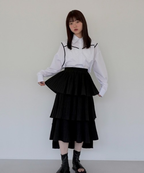 「Uenui」 フリルスカート FREE ブラック レディース_画像6