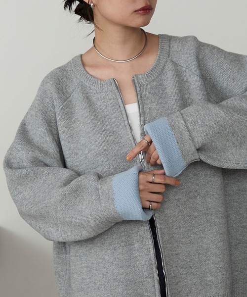 「MONO-MART」 ニットカーディガン M ブラック レディース_画像3