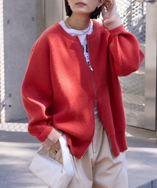 「MONO-MART」 ニットカーディガン M ブラック レディース_画像4