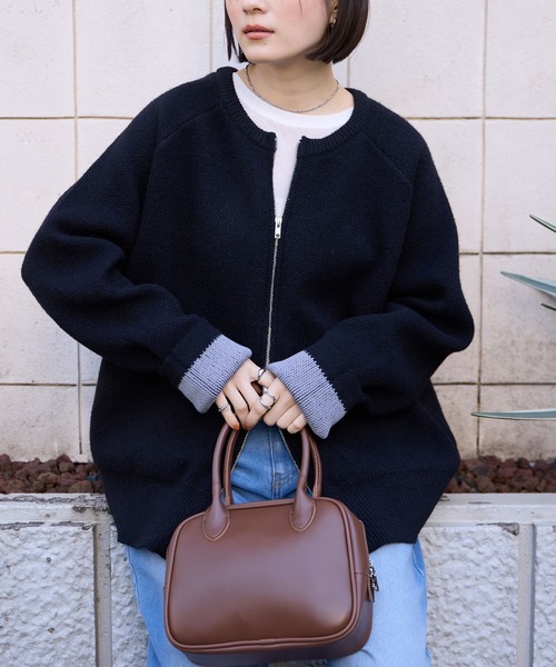 「MONO-MART」 ニットカーディガン M ブラック レディース_画像6