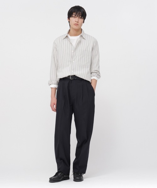 MARGARET HOWELL（マーガレットハウエル） シャツ COTTON SILK STRIPE