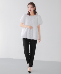 「Fit more」 パンツ M アイボリー レディースの画像5
