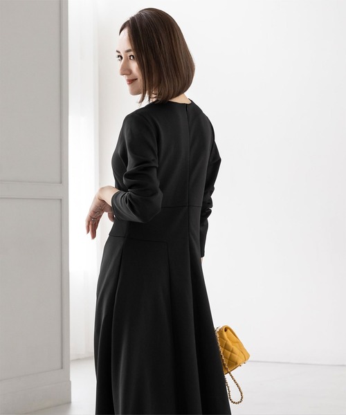 「ur's」 長袖ワンピース S ネイビー レディース_画像5