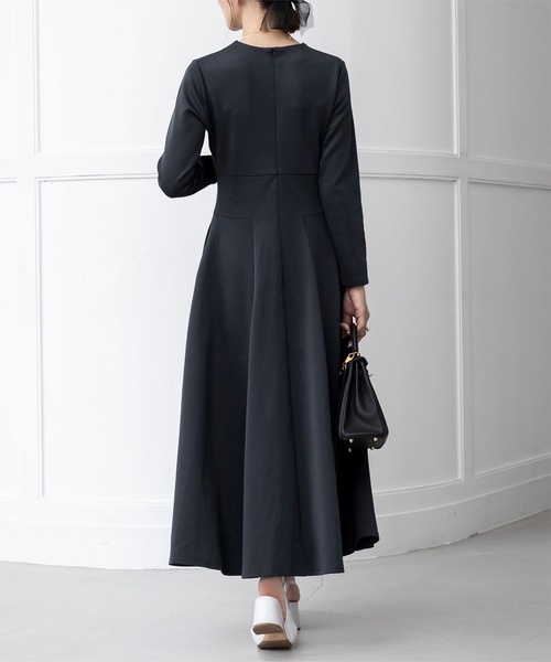 「ur's」 長袖ワンピース S ネイビー レディース_画像8