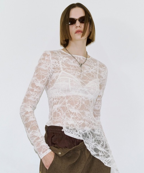トップス JOSEMOON LACE LONGSLEEVE TOP JOSE MOON（ジョゼムーン） tシャツ LACE LONGSLEEVE TOP/レースロング