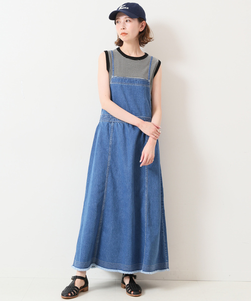 「SLOBE IENA」 サロペットスカート 38 ブルー系その他 レディースの画像