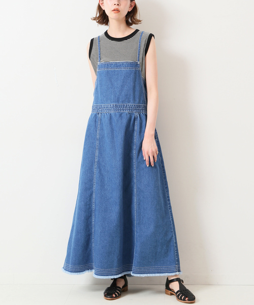 「SLOBE IENA」 サロペットスカート 38 ブルー系その他 レディースの画像