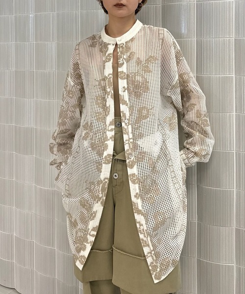 アメリヴィンテージ  ドットシャツ Ameri（アメリ） ブラウス シャツ MEDI CROSS STITCH LIKE SHIRT