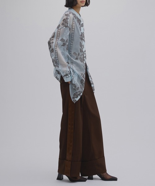 Ameri（アメリ） ブラウス シャツ MEDI CROSS STITCH LIKE SHIRT