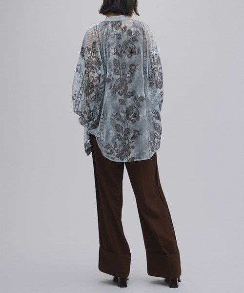 Ameri（アメリ） ブラウス シャツ MEDI CROSS STITCH LIKE SHIRT