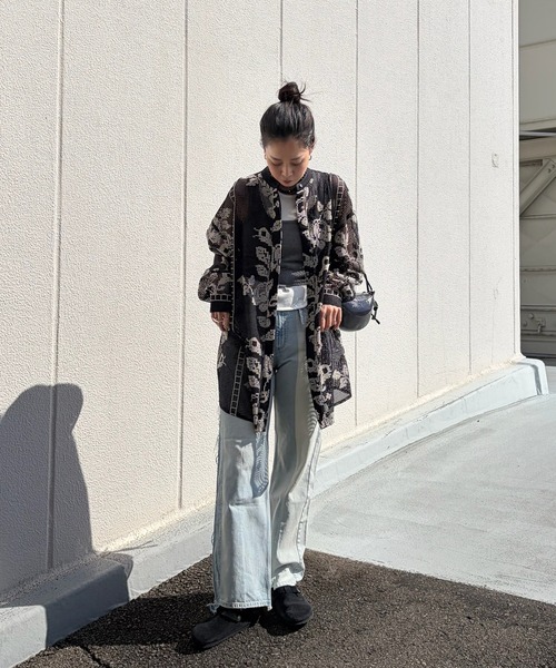 Ameri（アメリ） ブラウス シャツ MEDI CROSS STITCH LIKE SHIRT