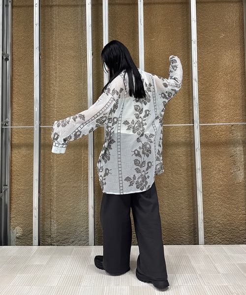Ameri（アメリ） ブラウス シャツ MEDI CROSS STITCH LIKE SHIRT