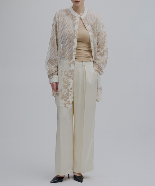 Ameri（アメリ） ブラウス シャツ MEDI CROSS STITCH LIKE SHIRT