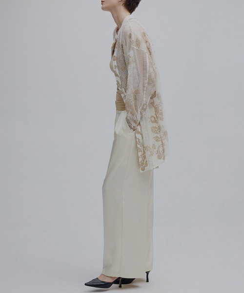Ameri（アメリ） ブラウス シャツ MEDI CROSS STITCH LIKE SHIRT