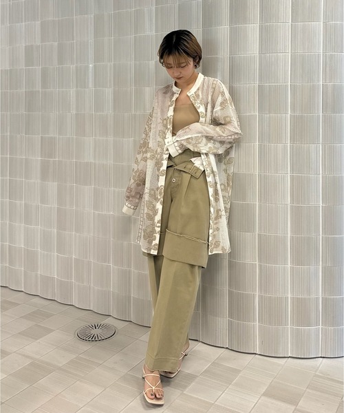 Ameri（アメリ） ブラウス シャツ MEDI CROSS STITCH LIKE SHIRT
