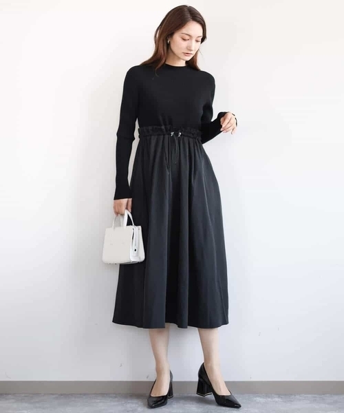 「MK MICHEL KLEIN」 長袖ワンピース 38 ブラック レディース_画像3