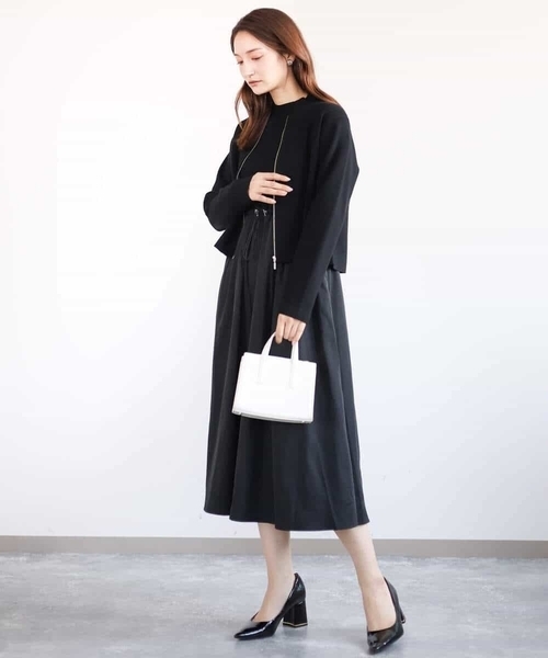 「MK MICHEL KLEIN」 長袖ワンピース 38 ブラック レディース_画像7