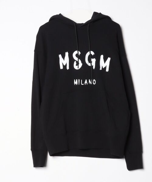 「MSGM」 プルオーバーパーカー M ブラック メンズ